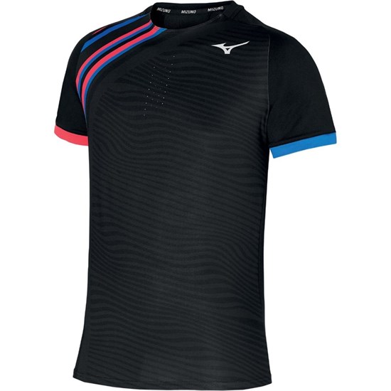 Mizuno SHADOW GRAPHIC TEE Футболка теннисная Черный/Синий/Красный - фото 269058