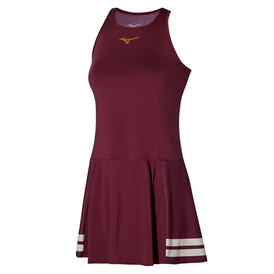 Mizuno PRINTED DRESS (W) Платье теннисное женское Бордовый - фото 269075