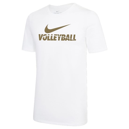 Nike MEN'S VOLLEYBALL TEE Футболка волейбольная Белый/Золотой* - фото 269667