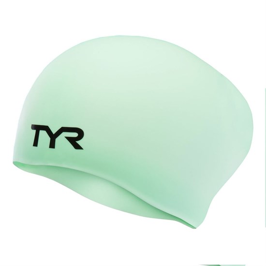 TYR LONG HAIR WRINKLE-FREE SILICONE CAP Шапочка для плавание Мятный/Черный - фото 270034