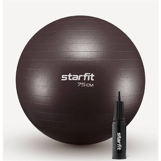 Starfit GB-111, 75 СМ, 1200 Г Фитбол антивзрыв с насосом Кофейный - фото 270309