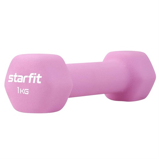 Starfit DB-201 1 КГ Гантель неопреновая Розовая пастель - фото 270846