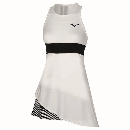 Mizuno PRINTED DRESS (W) Платье теннисное женское Белый/Черный - фото 271230