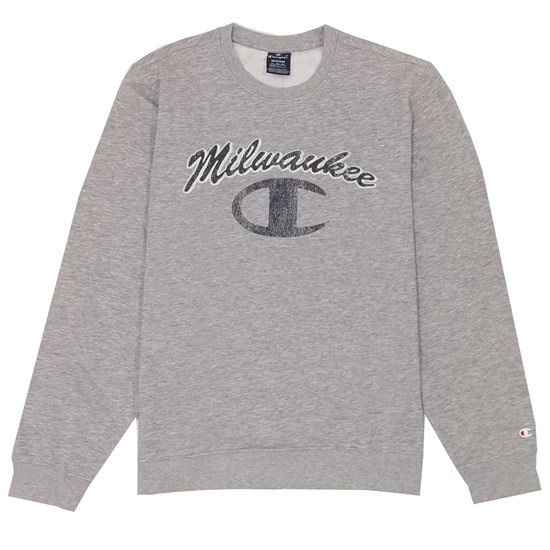 Champion CREWNECK SWEATSHIRT (214829) Лонгслив Серый - фото 272251