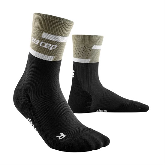 CEP THE RUN COMPRESSION MID CUT SOCKS 4.0 (W) Компрессионные носки женские Черный/Оливковый - фото 272346