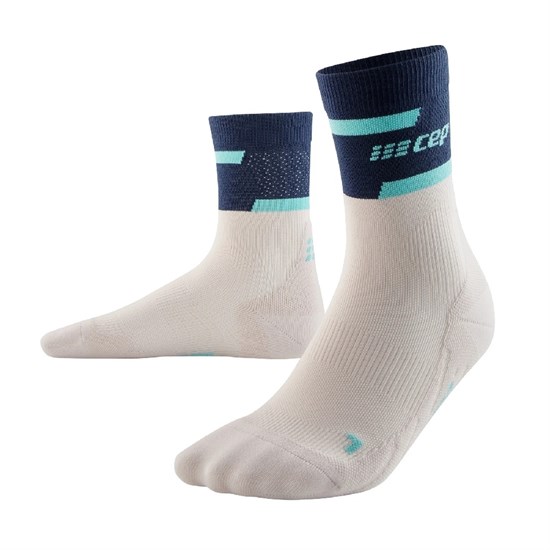 CEP THE RUN COMPRESSION MID CUT SOCKS 4.0 (W) Компрессионные носки женские Белый/Темно-синий - фото 272784