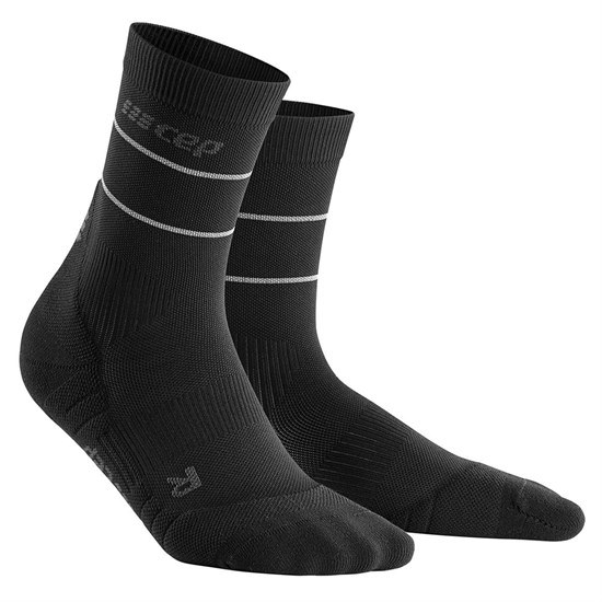 CEP REFLECTIVE MID CUT COMPRESSION SOCKS Компрессионные носки Черный/Серый - фото 273124