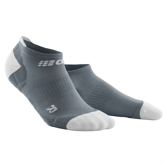 CEP ULTRALIGHT NO SHOW COMPRESSION SOCKS (W) Компрессионные ультракороткие носки женские Серый/Белый - фото 273157