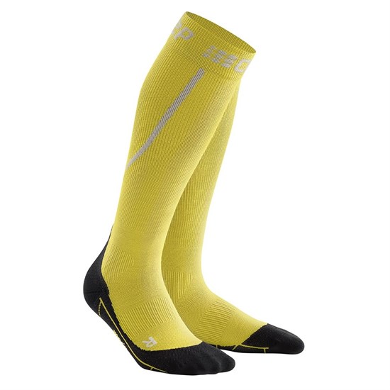 CEP MERINO RUNNING SOCKS 3.0 (W) Компрессионные гольфы с шерстью мериноса женские Желтый/Серый - фото 273316