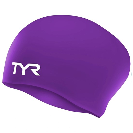 TYR LONG HAIR WRINKLE-FREE SILICONE CAP Шапочка для плавание Фиолетовый/Белый - фото 275496