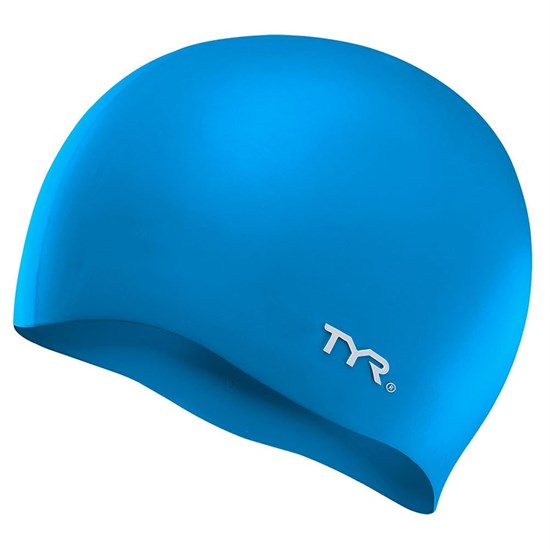 TYR WRINKLE FREE SILICONE CAP Шапочка для плавание Голубой/Белый - фото 275731