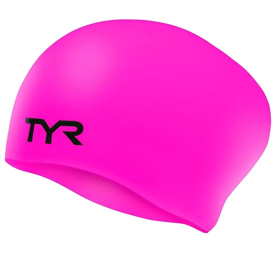 TYR LONG HAIR WRINKLE FREE JUNIOR SILICONE CAP JR Шапочка для плавание детская Розовый - фото 275783