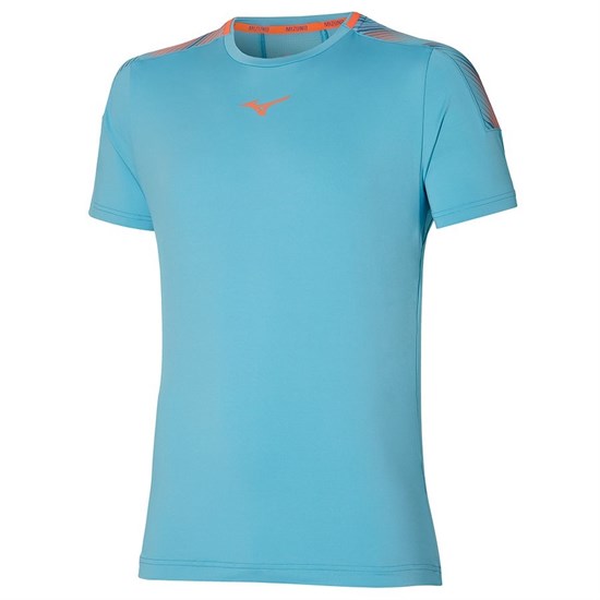 Mizuno SHADOW TEE Футболка теннисная Голубой - фото 275828