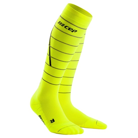 CEP REFLECTIVE TALL COMPRESSION SOCKS (W) Компрессионные гольфы женские Желтый - фото 275873