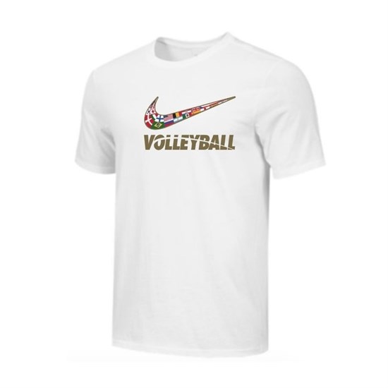 Nike MEN'S VOLLEYBALL MULTI FLAG TEE Футболка волейбольная Белый - фото 275904