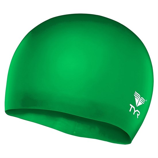 TYR WRINKLE FREE JUNIOR SILICONE CAP JR Шапочка для плавание детская Зеленый - фото 276886