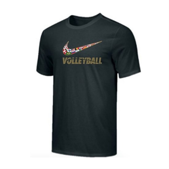 Nike MEN'S VOLLEYBALL MULTI FLAG TEE Футболка волейбольная Черный - фото 278109