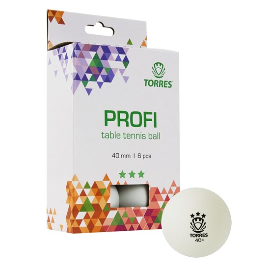 Torres PROFI 3* (TT21012) Мячи для настольного тенниса (6 шт) - фото 278384