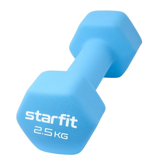 Starfit DB-201 2,5 КГ Гантель неопреновая Голубой пастель - фото 279205