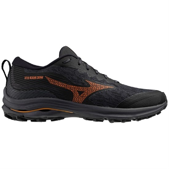 Mizuno WAVE RIDER GTX Кроссовки беговые Черный/Оранжевый - фото 279342