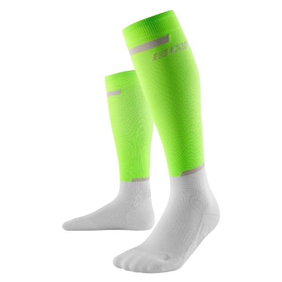 CEP THE RUN COMPRESSION TALL SOCKS 4.0 Компрессионные гольфы Белый/Салатовый - фото 279739