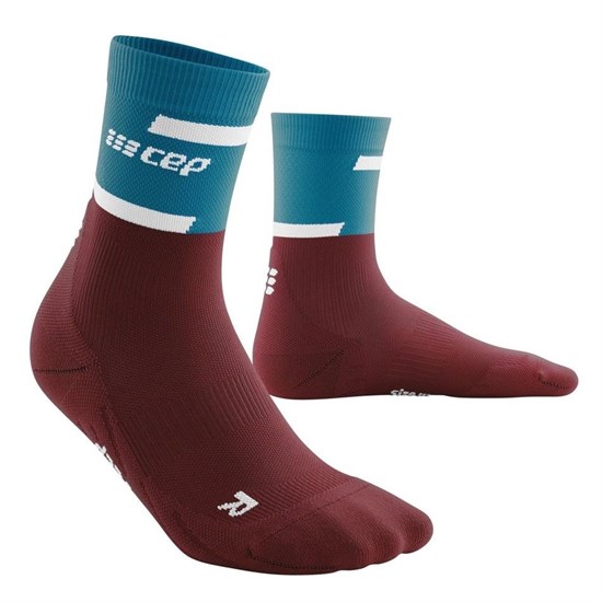 CEP THE RUN COMPRESSION MID CUT SOCKS 4.0 (W) Компрессионные носки женские Бордовый/Синий - фото 279749