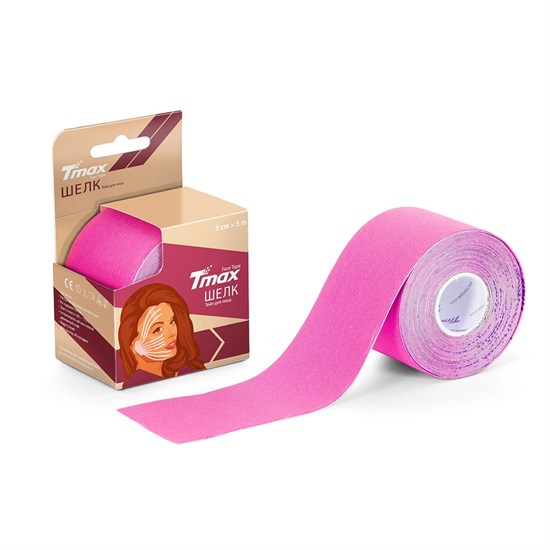 Tmax BEAUTY TAPE ШЕЛК 5см×5м Кинезиотейп Розовый - фото 280816