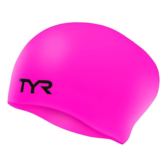 TYR LONG HAIR WRINKLE-FREE SILICONE CAP Шапочка для плавание Розовый/Черный - фото 281499