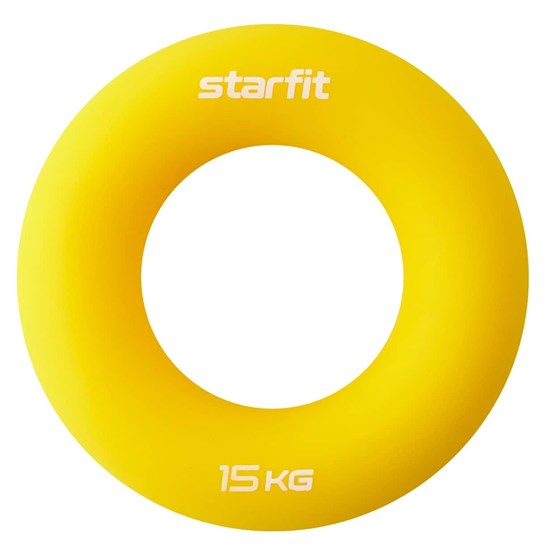 Starfit ES-404 Эспандер кистевой Кольцо диаметр 8,8см силикогель 15кг Желтый - фото 282446