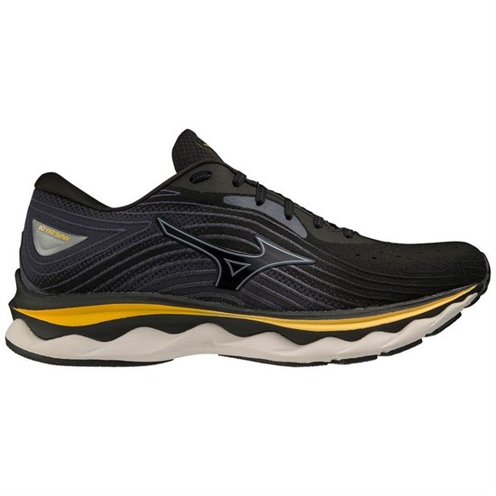 Mizuno WAVE SKY 6 Кроссовки беговые Черный/Желтый - фото 282486