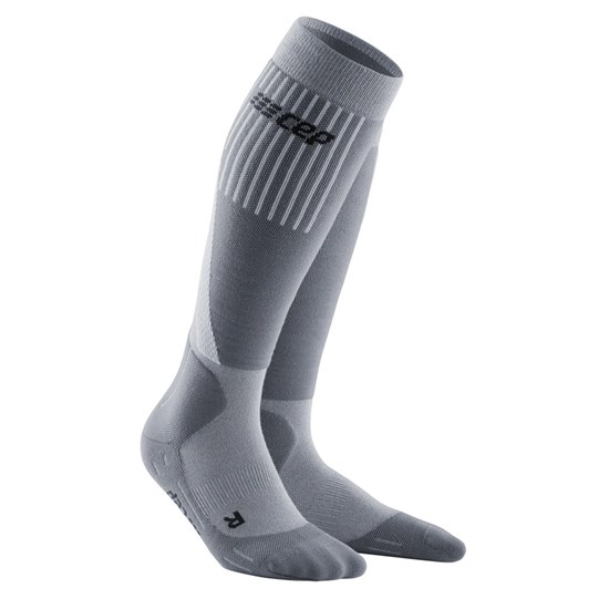 CEP COLD WEATHER TALL COMPRESSION SOCKS Компрессионные гольфы с шерстью мериноса для бега Серый - фото 282711