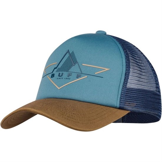 Buff TRUCKER CAP BRAK STONE BLUE Бейсболка беговая Синий/Желтый - фото 283667