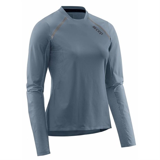 CEP LONG SLEEVE RUNNING SHIRT (W) Футболка беговая с длинным рукавом женская Серый - фото 284538