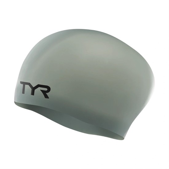 TYR LONG HAIR WRINKLE-FREE SILICONE CAP Шапочка для плавание Серый/Черный - фото 284633