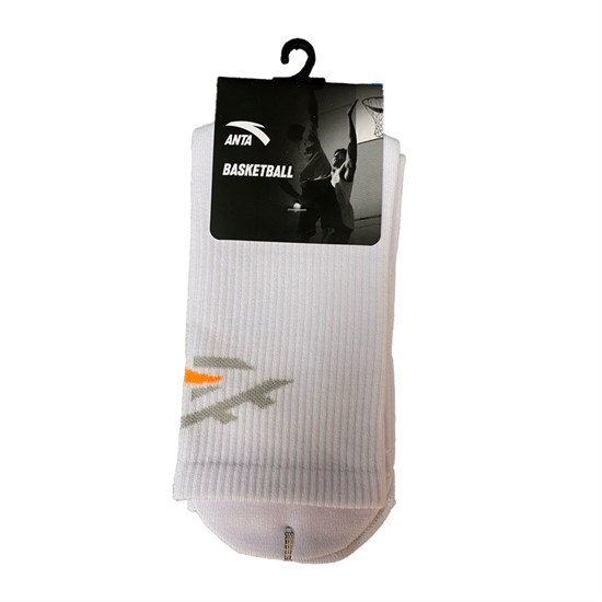 Anta BASKETBALL CREW SOCKS Носки баскетбольные высокие Белый/Серый/Оранжевый - фото 284709