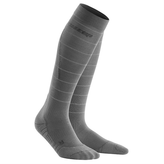 CEP REFLECTIVE TALL COMPRESSION SOCKS (W) Компрессионные гольфы женские Серый - фото 285309