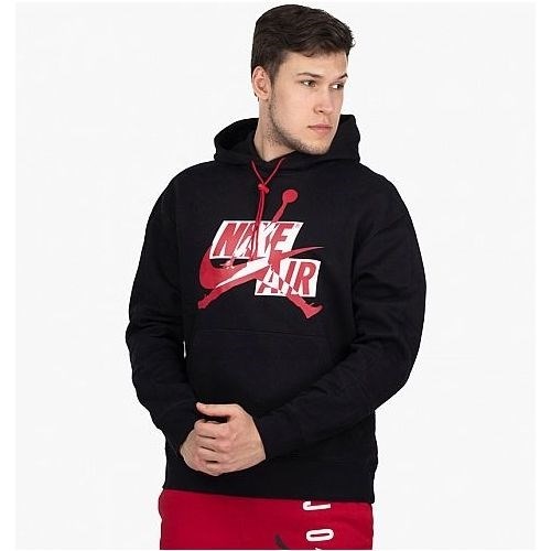 Jordan JUMPMAN CLASSIC FLEECE PO Толстовка баскетбольная Черный/Красный/Белый* - фото 285324