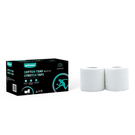 Winner COTTON TEAR STRETCH TAPE 5см x 4,5м Тейп спортивный легко-разрываемый Белый - фото 285669