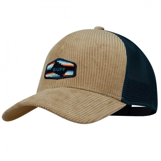 Buff TRUCKER CAP SEONS NAVY Бейсболка беговая Бежевый/Темно-синий - фото 285726