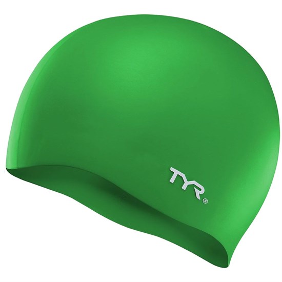 TYR WRINKLE FREE SILICONE CAP Шапочка для плавание Зеленый/Белый - фото 286036