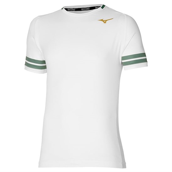 Mizuno SHADOW GRAPHIC TEE Футболка теннисная Белый/Зеленый - фото 287023
