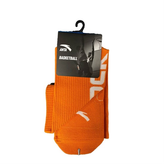 Anta BASKETBALL CREW SOCKS Носки баскетбольные высокие Оранжевый/Серый - фото 287310