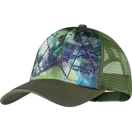 Buff TRUCKER CAP CAMPAST GREEN Бейсболка беговая Зеленый - фото 288724