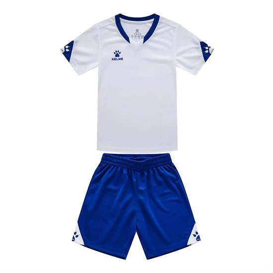 Kelme FOOTBALL SUIT KID Форма футбольная детская Белый/Синий - фото 289363