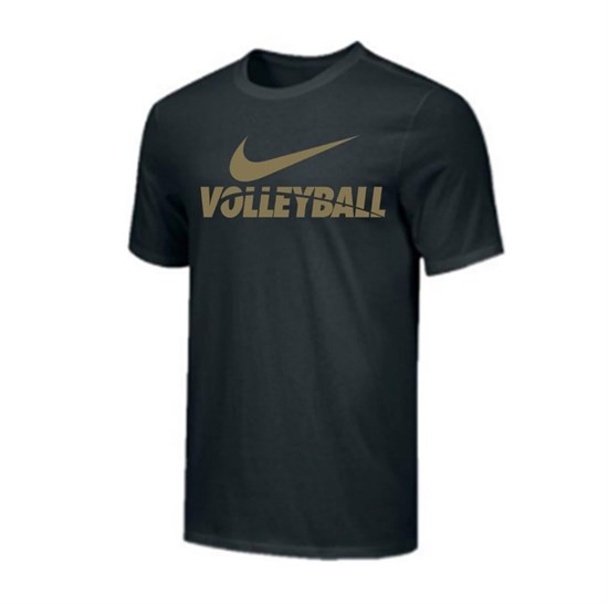 Nike MEN'S VOLLEYBALL TEE Футболка волейбольная Черный/Золотистый* - фото 289429