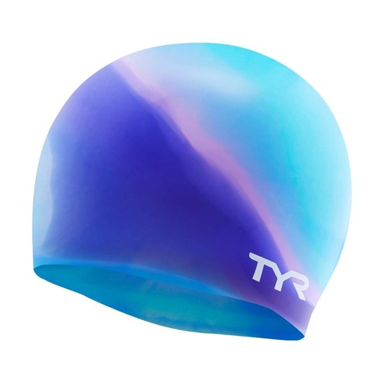 TYR MULTI SILICONE CAP Шапочка для плавание Синий/Голубой - фото 289445