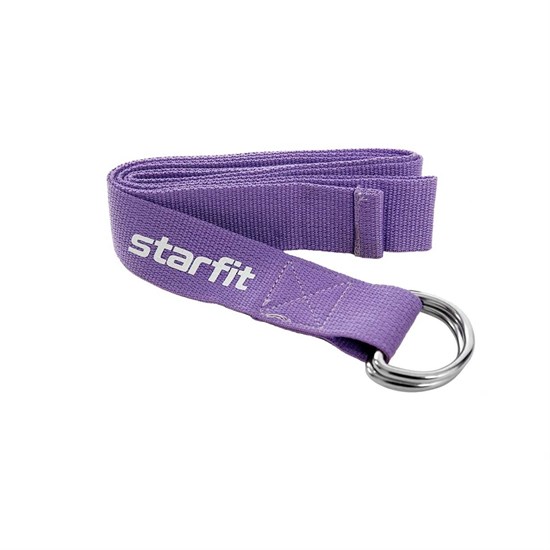 Starfit YB-100 Ремень для йоги 186 см хлопок Фиолетовый пастель - фото 289975