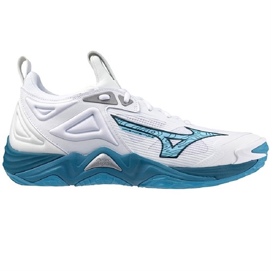 Mizuno WAVE MOMENTUM 3 Кроссовки волейбольные Белый/Голубой - фото 290966