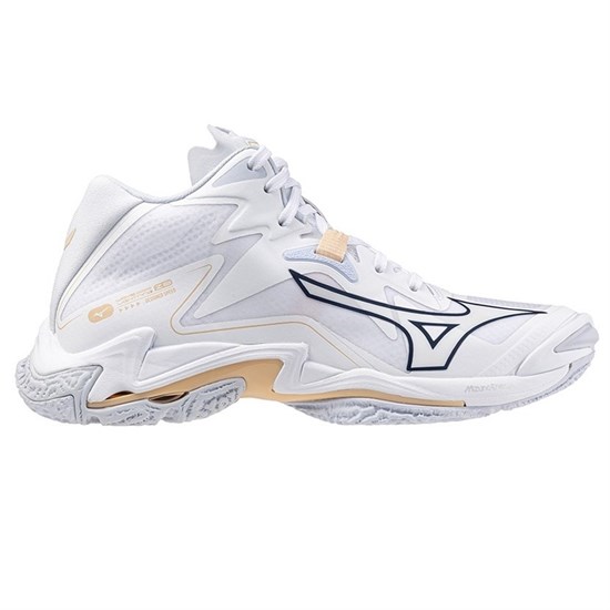 Mizuno WAVE LIGHTNING Z8 MID (W) Кроссовки волейбольные женские Белый/Темно-синий - фото 290999