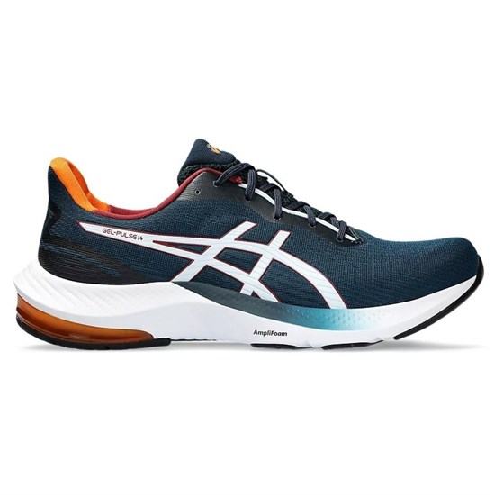 Asics GEL-PULSE 14 Кроссовки беговые Темно-синий/Белый/Оранжевый - фото 294176